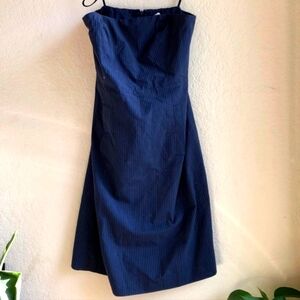 J. CREW - NWT STRAPLESS NAVY & WHITE PINSTRIPE DRESS